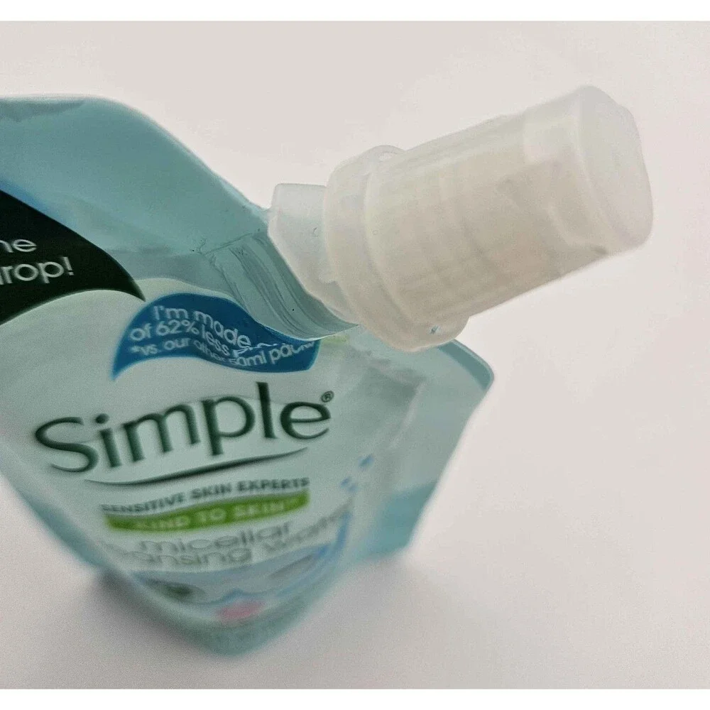 2pk Simple Kind To Skin Micellar Cleansing Water 50ml/1.69oz Travel Size Pouch